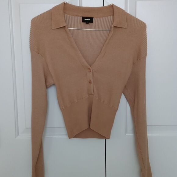 Monrow Rib Polo Sweater - Picture 2 of 9